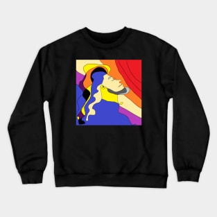 a monk who meditates in the evening at sunset Crewneck Sweatshirt